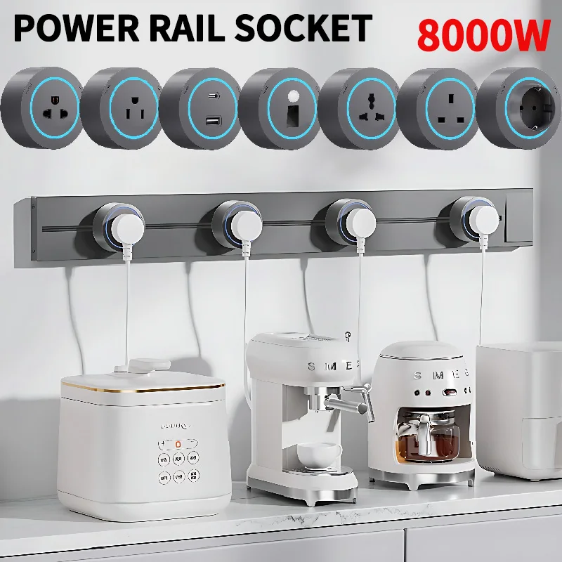 Power Strip Desk - 40cm 50cm Track Socket Wall Power