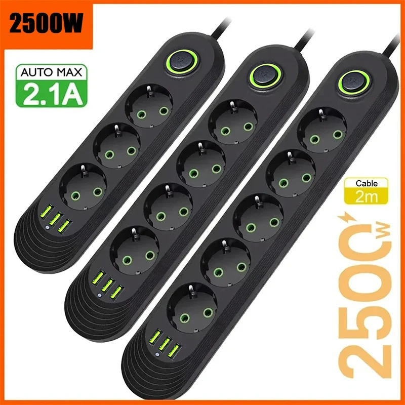 Power Strip Desk - EU Plug AC Outlet 2500W Multiports