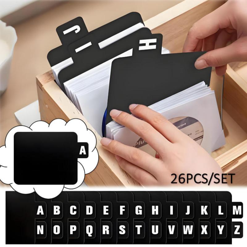 Home Office Programmer - 26pcs Black CD/DVD/Vinyl Record Organizer Dividers