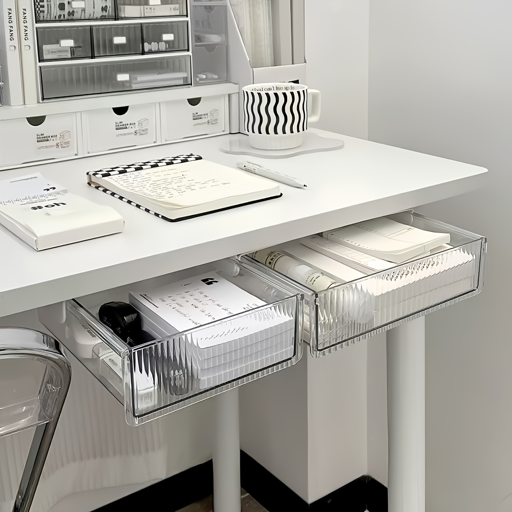 Home Office Programmer - 1pc Under Desk Clear Drawer Organizer,