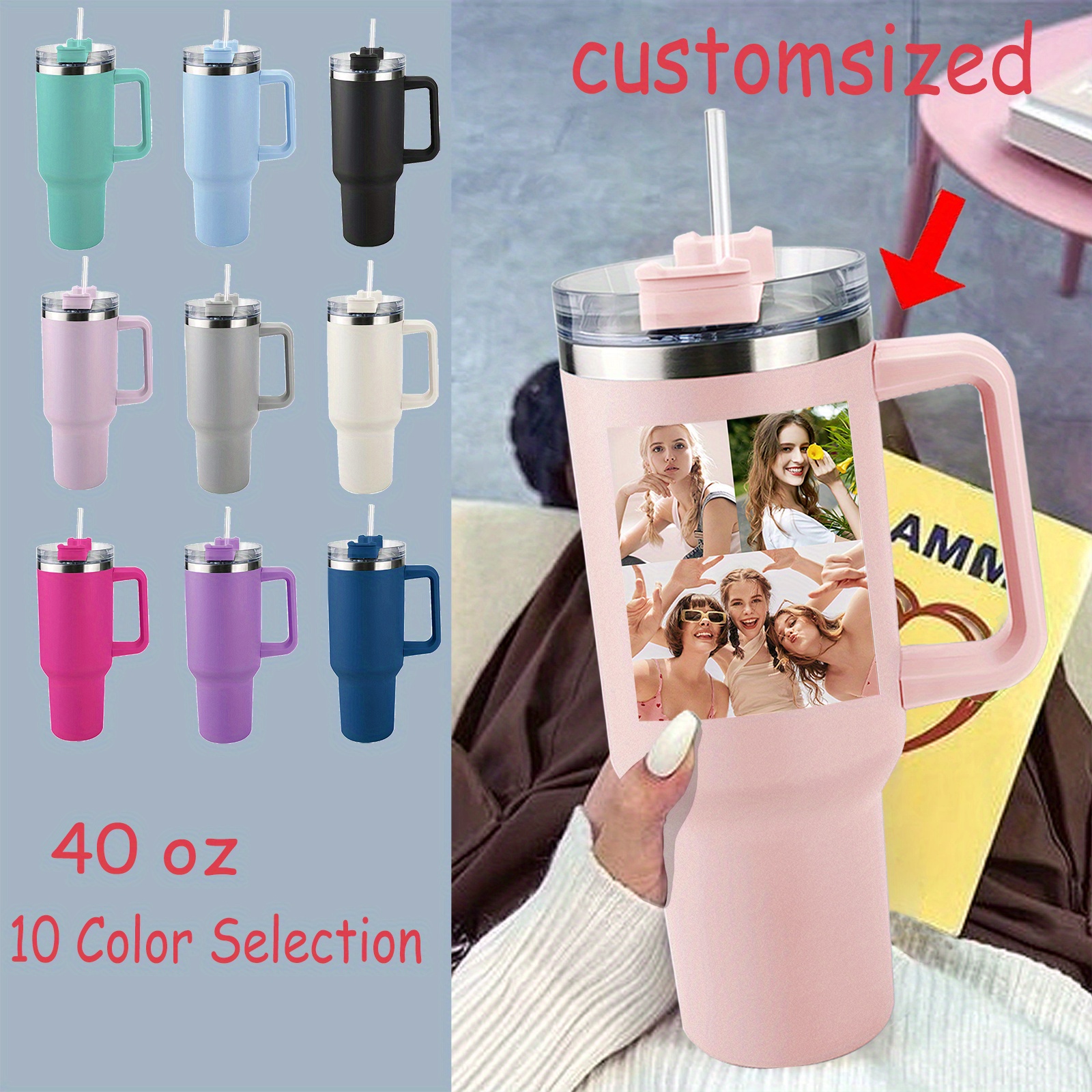 Home Office For Two - 40oz custom large-capacity water cup seamless