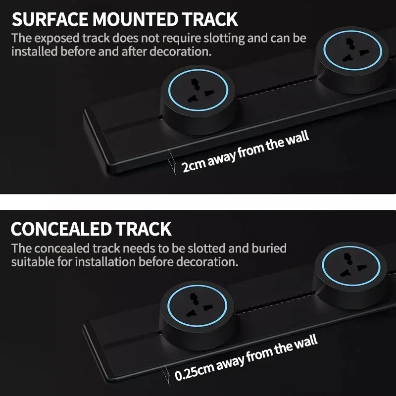 40cm 50cm Track Socket Wall Po - đánh giá và giá Power Strip Desk