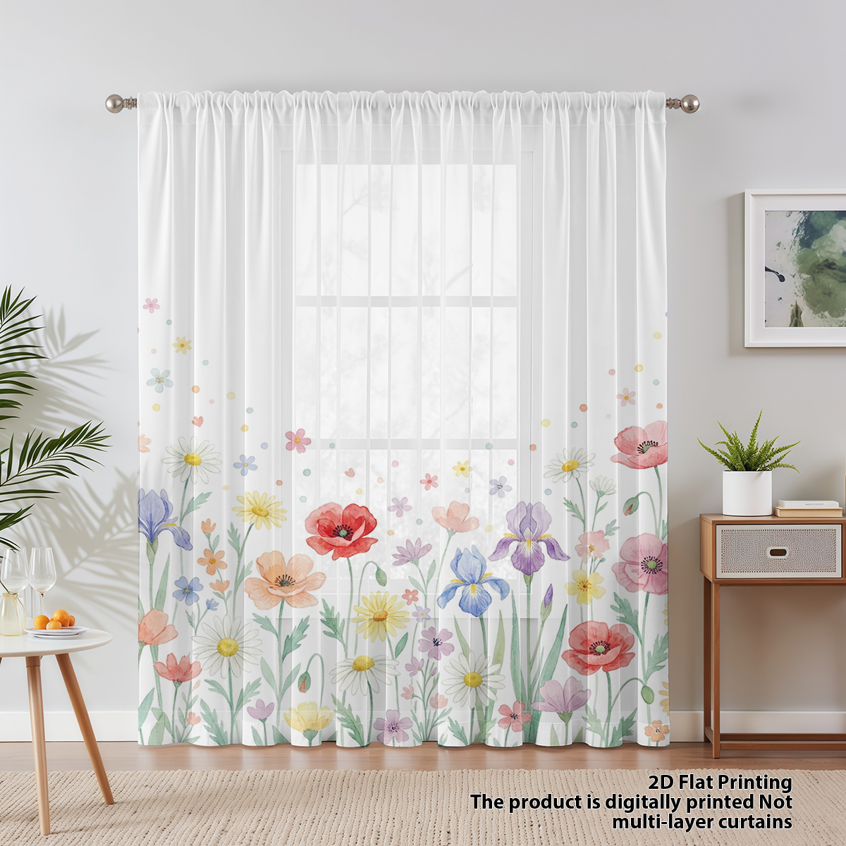 Floral Privacy Sheer Curtain,G - đánh giá và giá Home Office With Plants