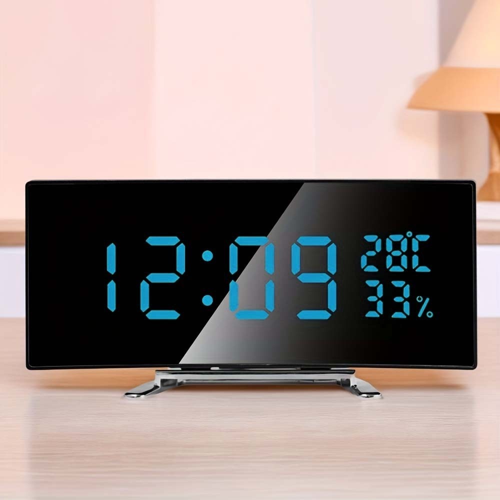 Curved Screen Digital Alarm Cl - đánh giá và giá Led Desk Clock