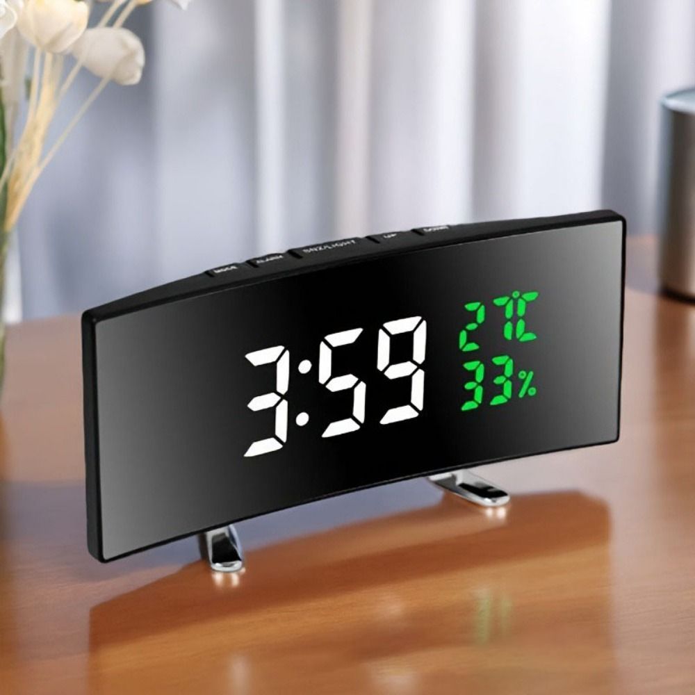 Curved Screen Digital Alarm Cl - đánh giá và giá Led Desk Clock