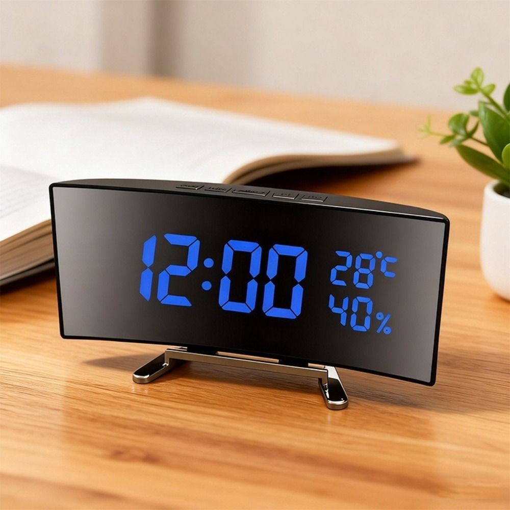 Curved Screen Digital Alarm Cl - đánh giá và giá Led Desk Clock