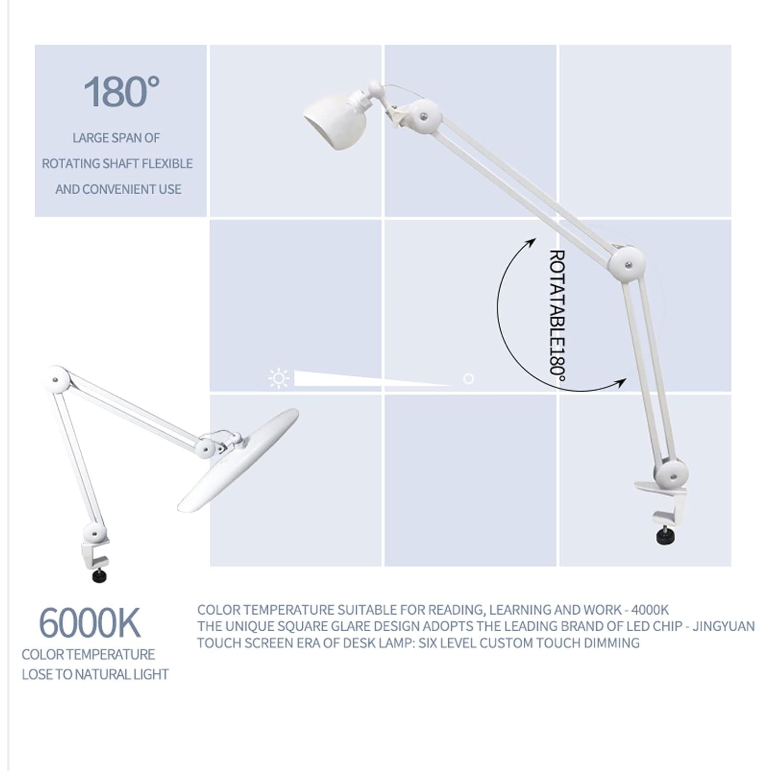 24W LED Desk Lamp with Clam 19 - đánh giá và giá Home Office Programmer