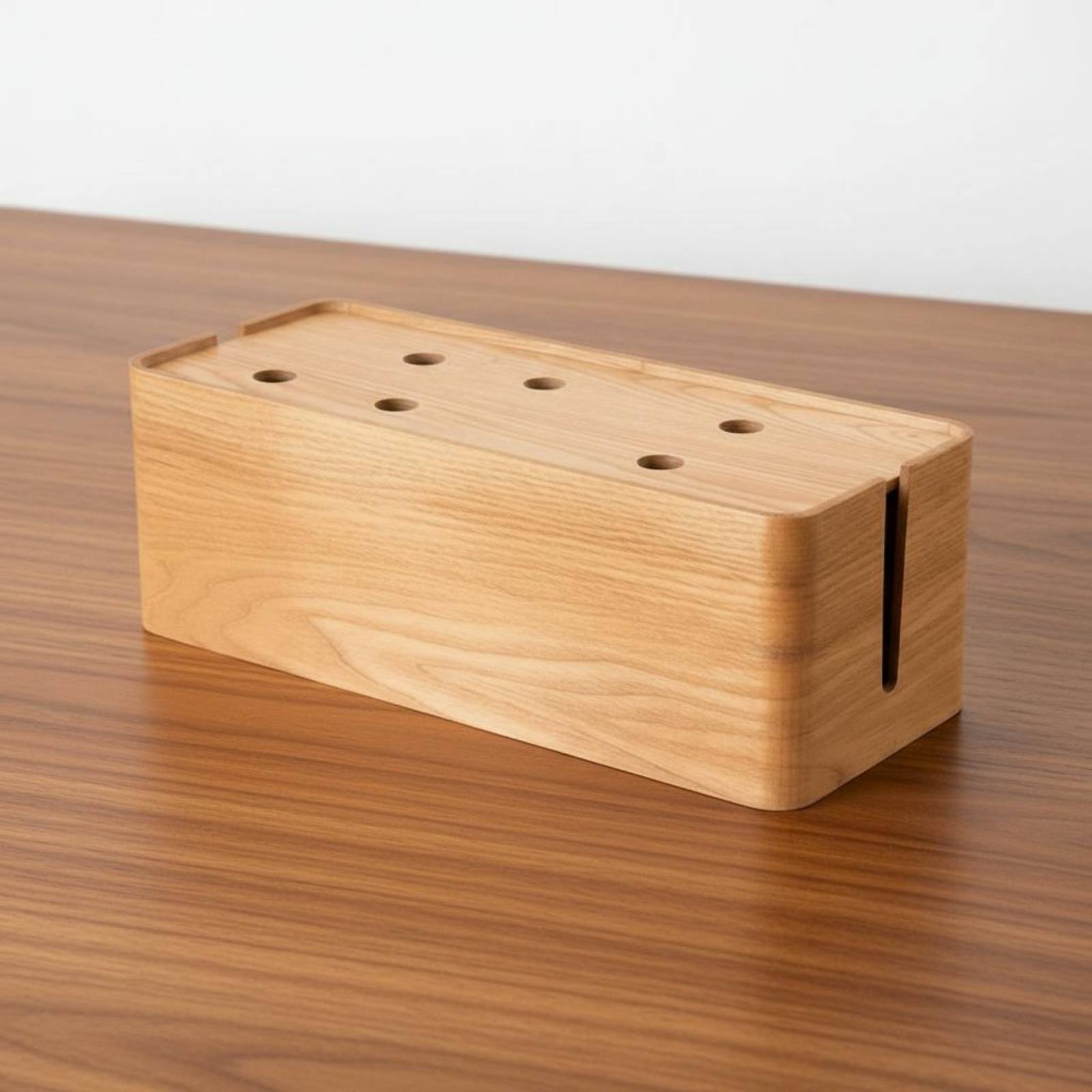 Power Strip Box Walnut Finish  - đánh giá và giá Power Strip Desk