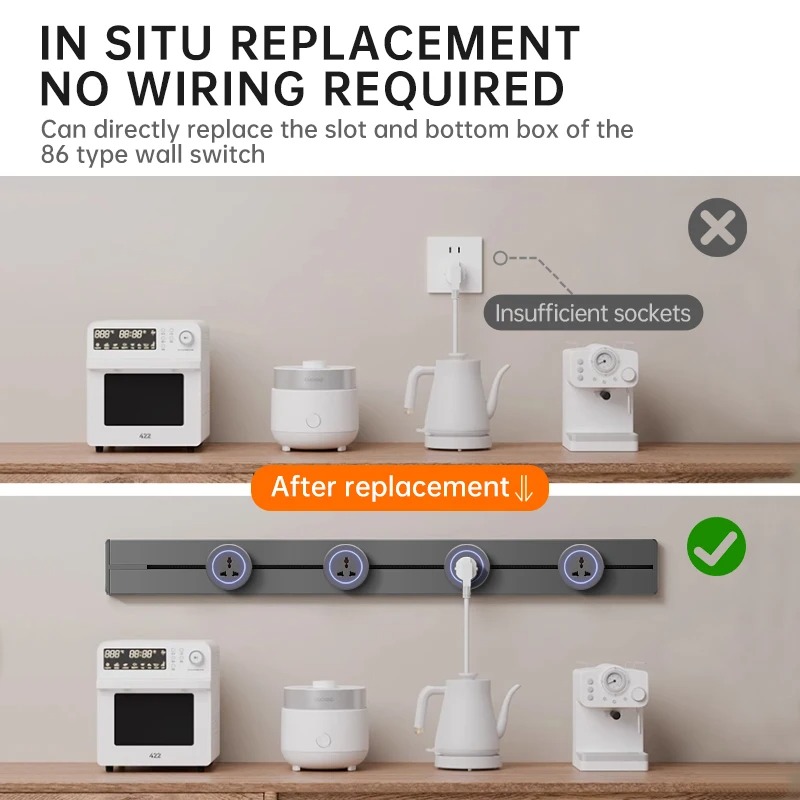Hidden Wall Socket Power Rail  - đánh giá và giá Power Strip Desk