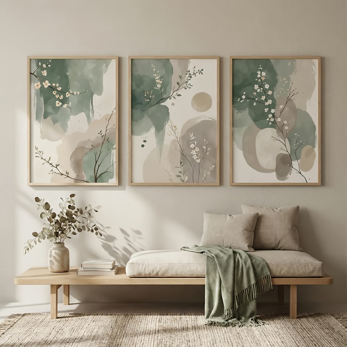 3pcs Japanese-Style Plant Canv - đánh giá và giá Home Office With Plants