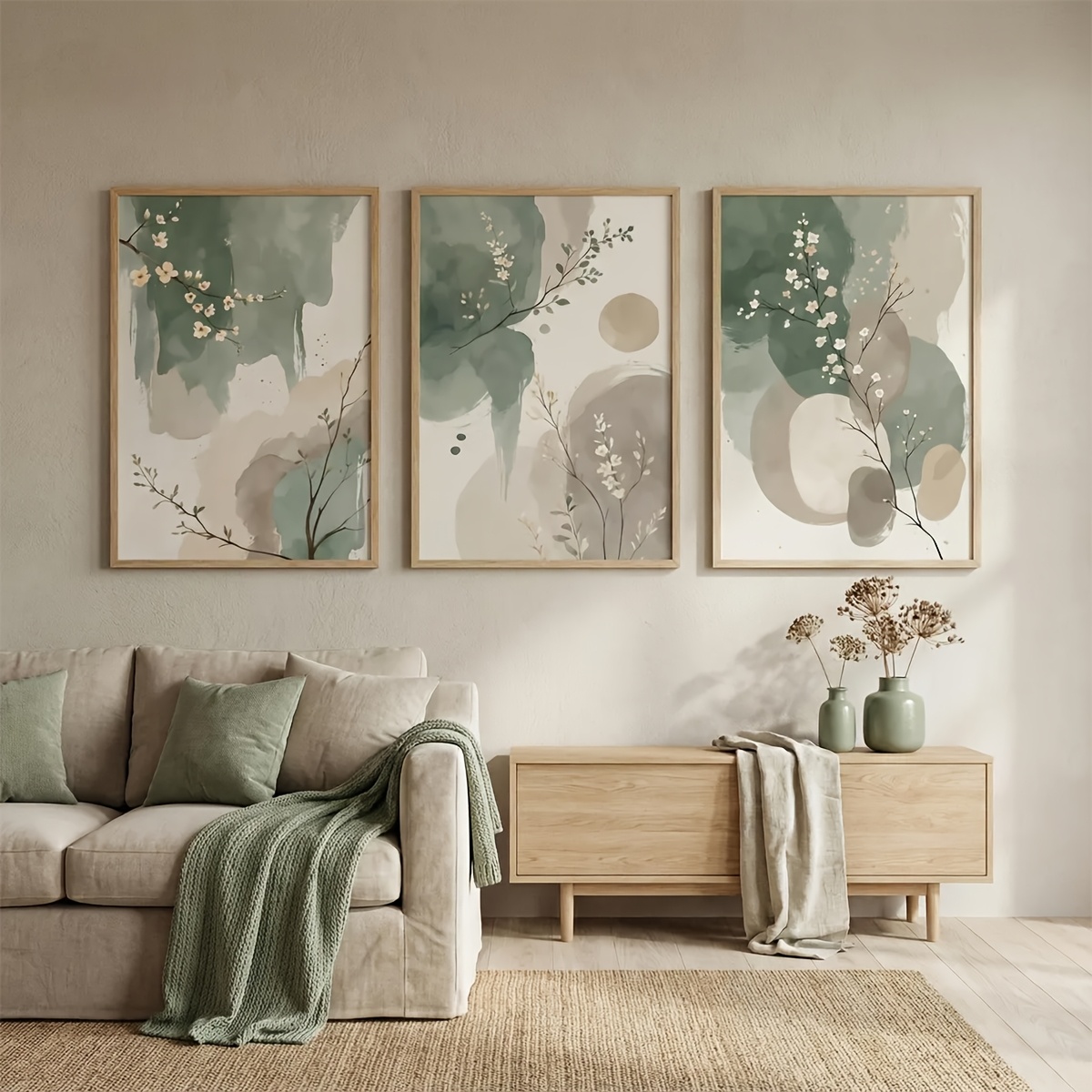 3pcs Japanese-Style Plant Canv - đánh giá và giá Home Office With Plants