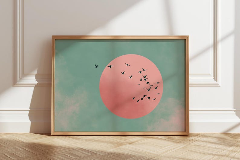 Japanese Sun & Cranes Canvas W - đánh giá và giá Home Office Minimalist