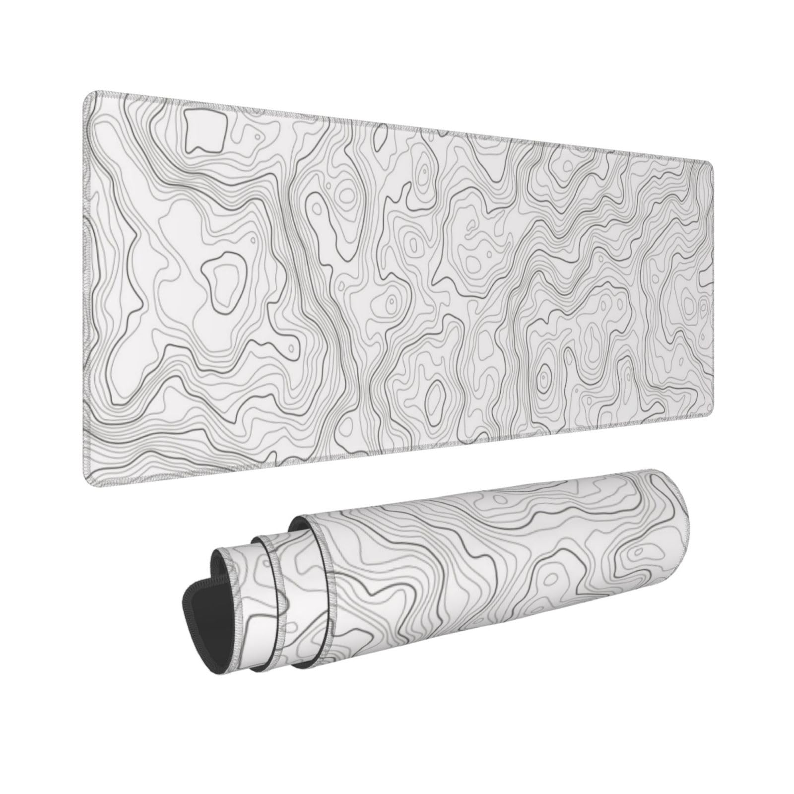Abstract White Topographic Con - đánh giá và giá Mousepad Xl Extended