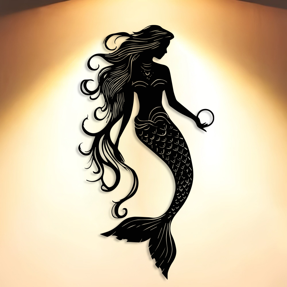 Elegant Mermaid Metal Wall Art - đánh giá và giá Home Office Minimalist
