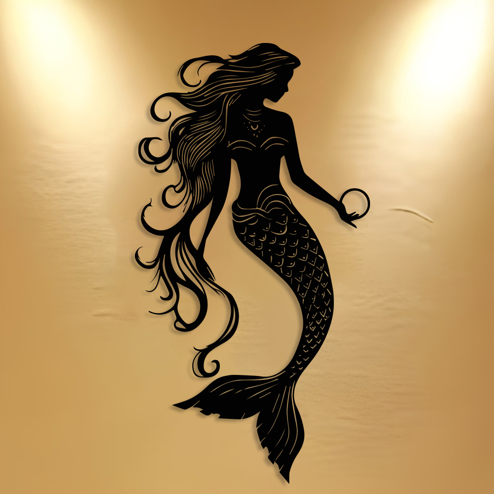 Elegant Mermaid Metal Wall Art - đánh giá và giá Home Office Minimalist
