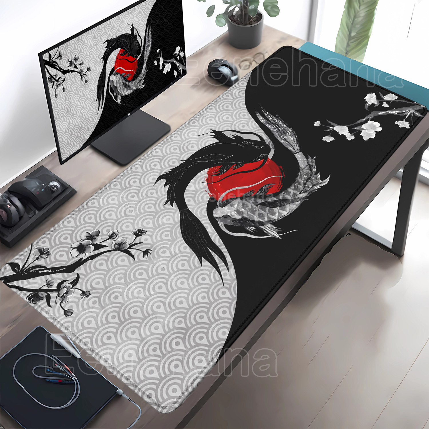 Koi Yinyang Black and White Mo - đánh giá và giá Mousepad Xl Extended