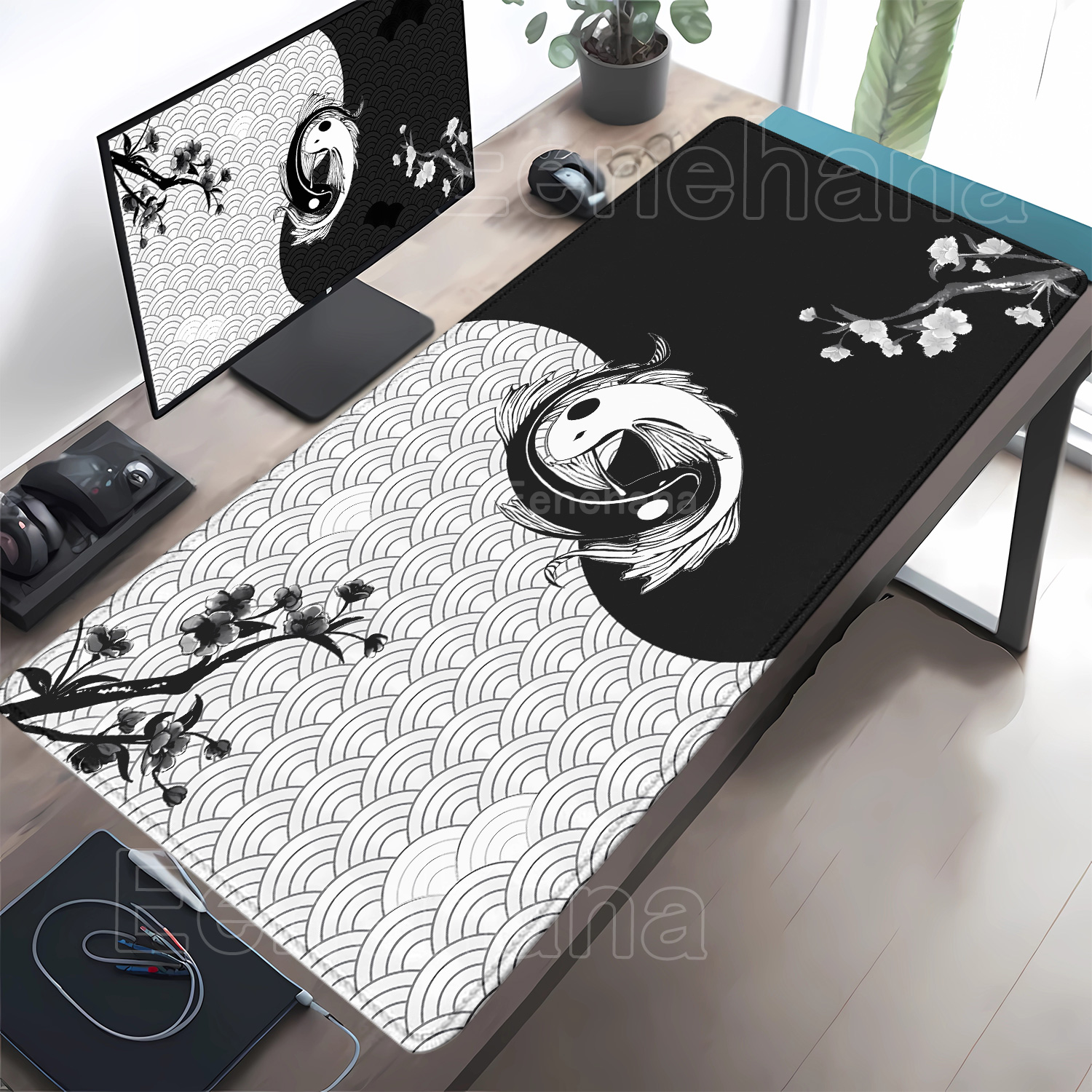 Koi Yinyang Black and White Mo - đánh giá và giá Mousepad Xl Extended