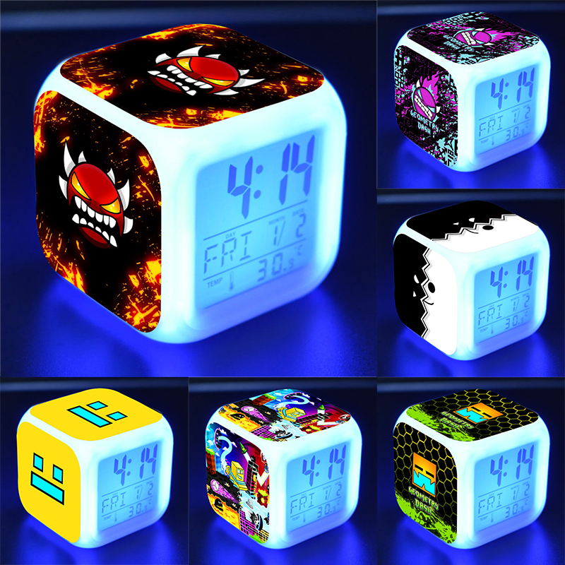Angry Geometry Dash Alarm Cloc - đánh giá và giá Led Desk Clock