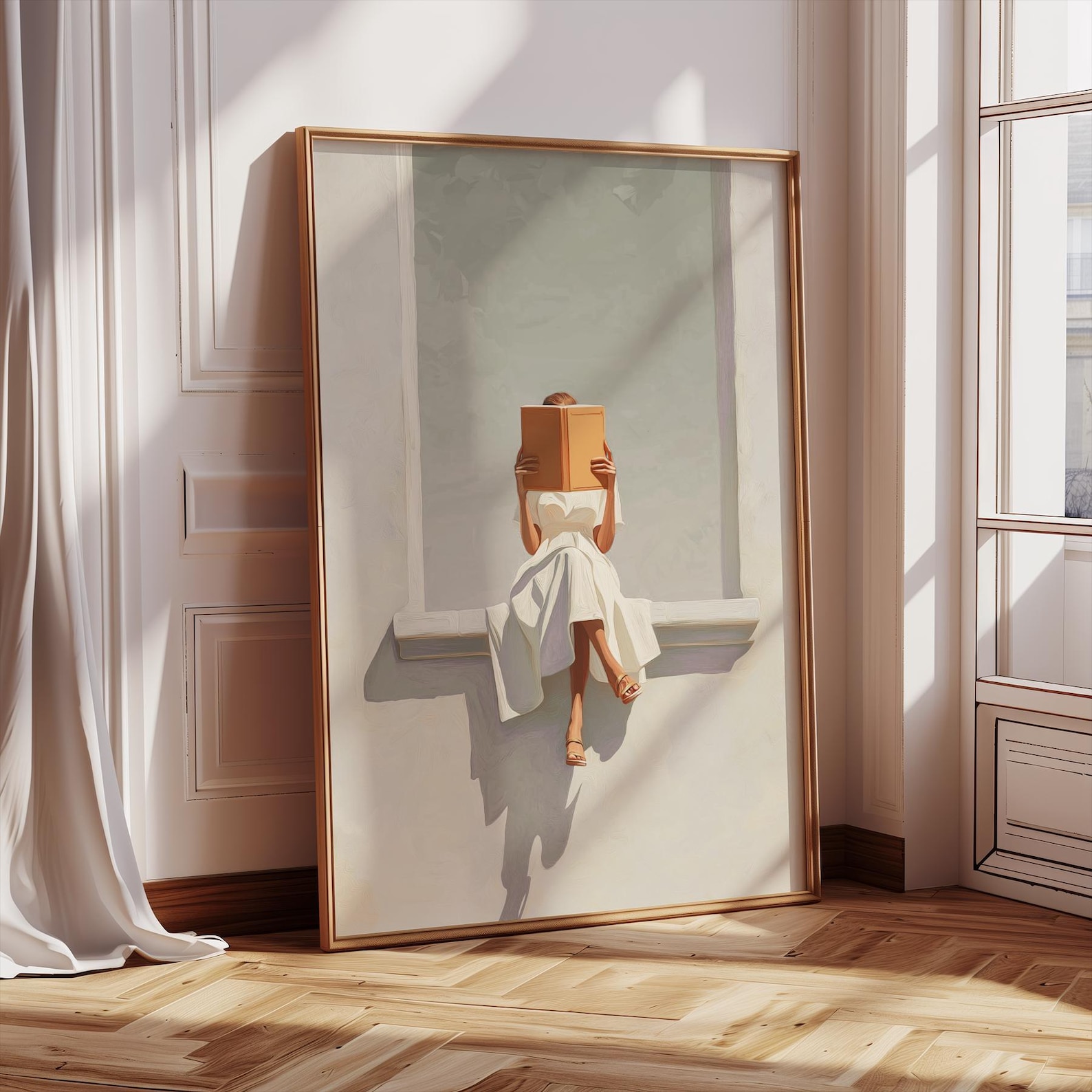 Modern Abstract Woman Reading  - đánh giá và giá Home Office Minimalist