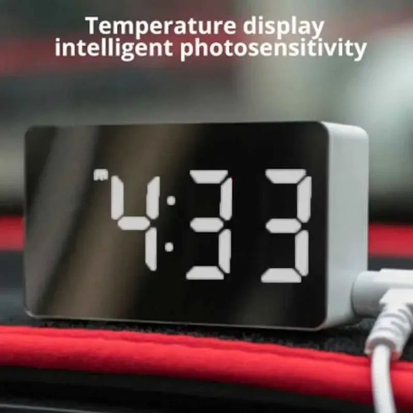 LED Mirror Desktop Alarm Clock - đánh giá và giá Led Desk Clock