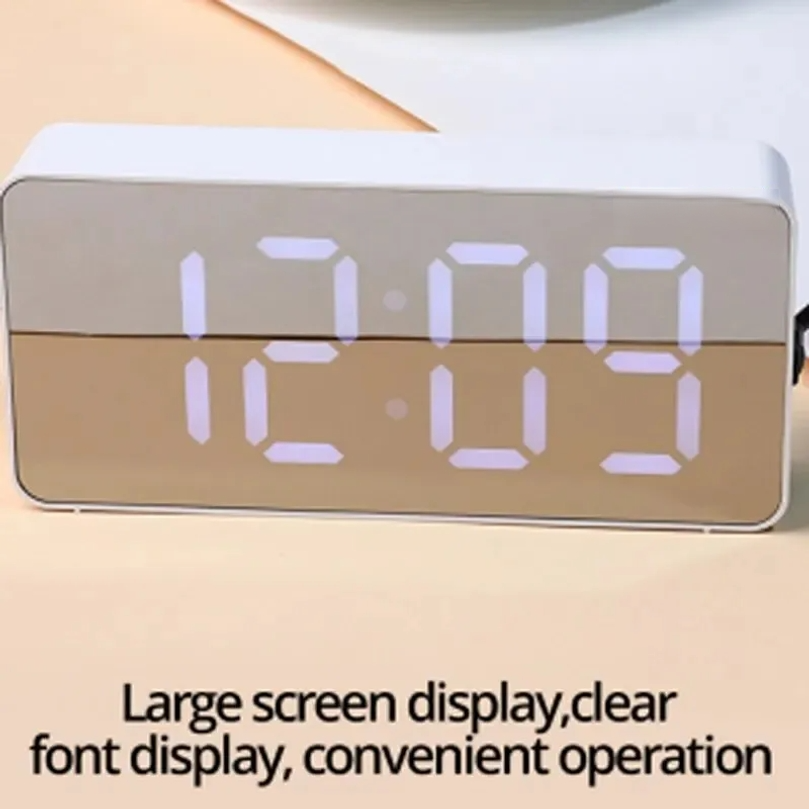 LED Mirror Desktop Alarm Clock - đánh giá và giá Led Desk Clock