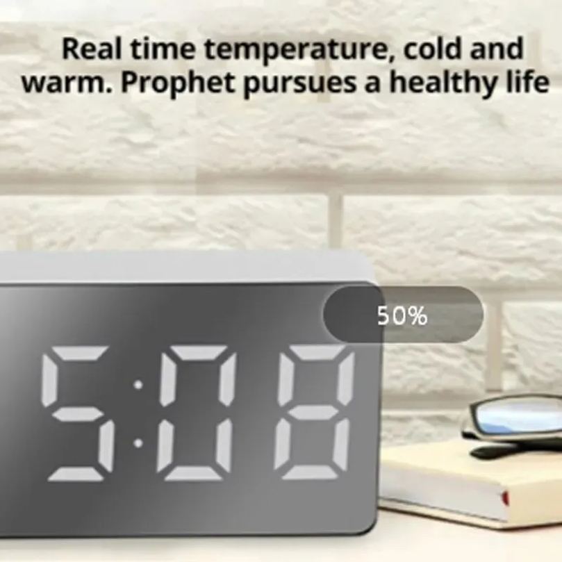 LED Mirror Desktop Alarm Clock - đánh giá và giá Led Desk Clock