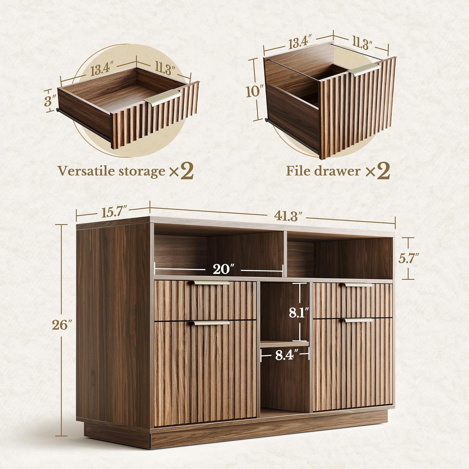 4 Drawer File Cabinet, Fluted  - đánh giá và giá Home Office Printer