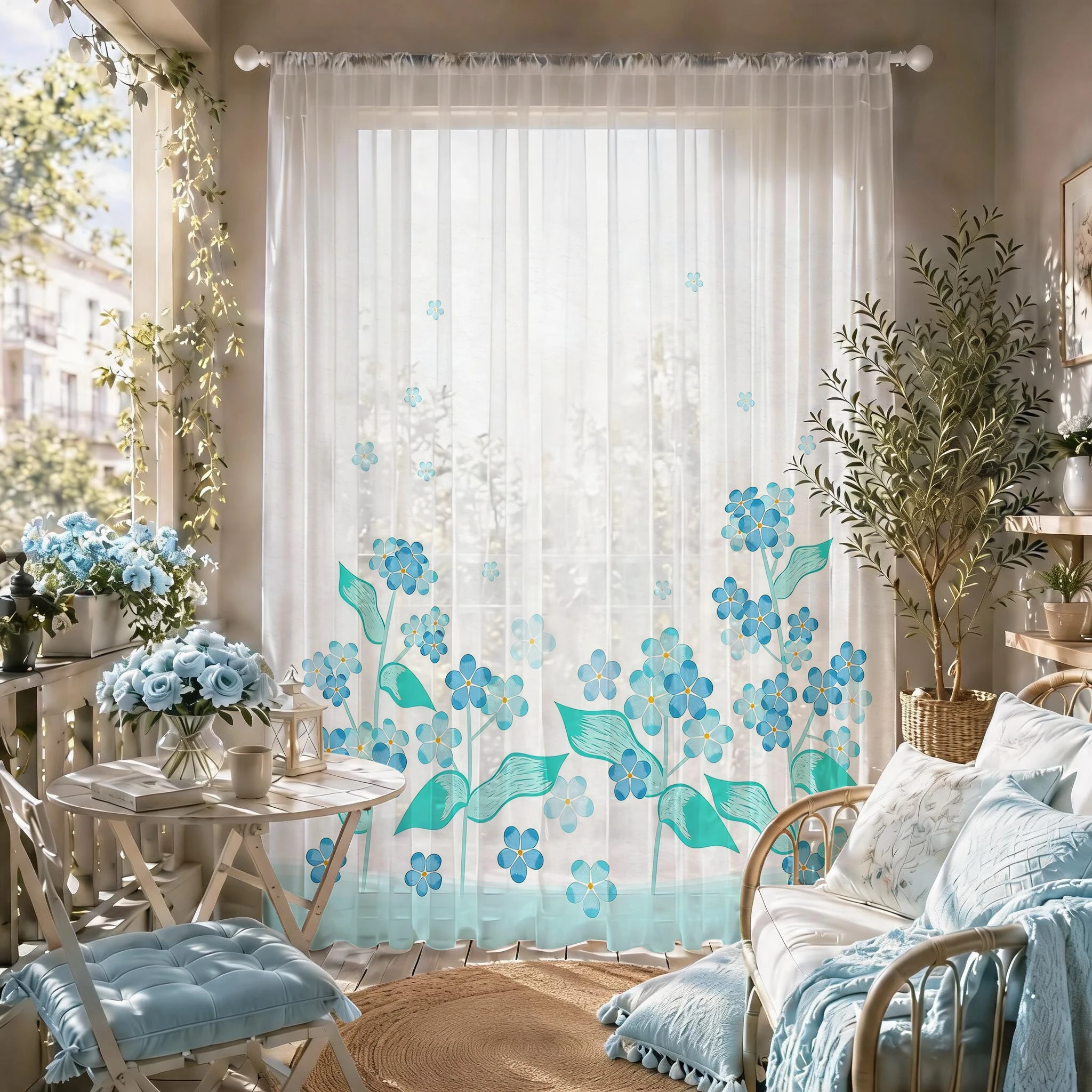 Light blue Modern Gradient She - đánh giá và giá Home Office With Plants