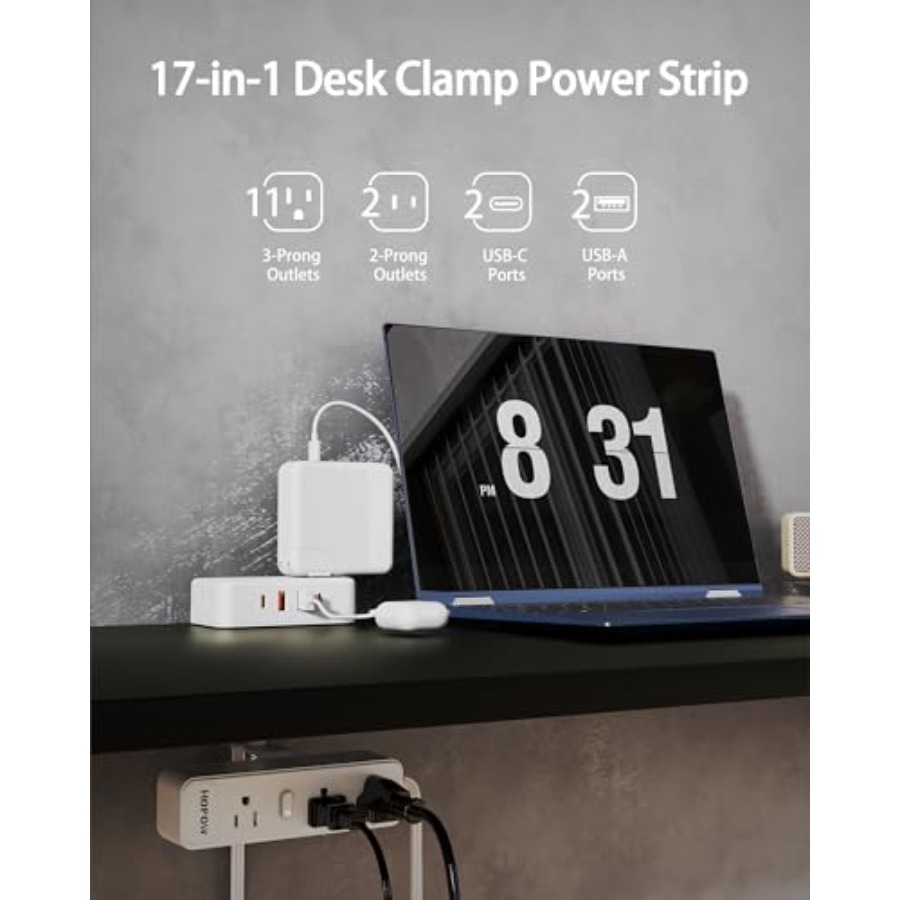 Dual Layer Desk Clamp Power St - đánh giá và giá Power Strip Desk