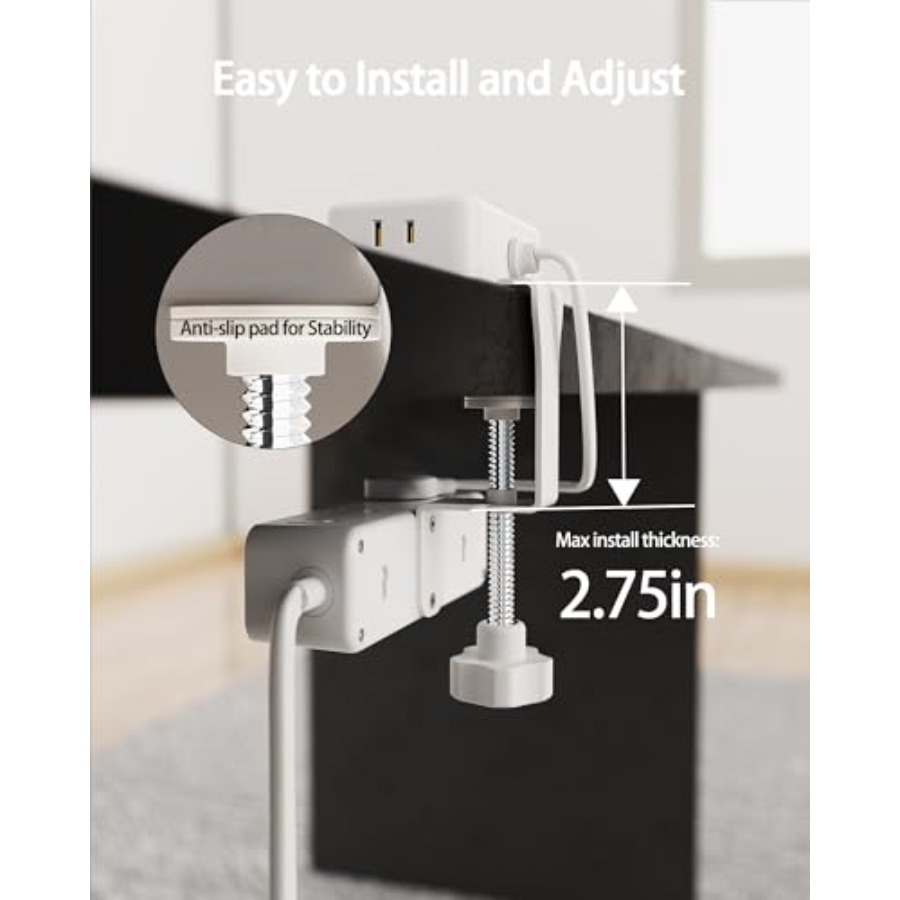 Dual Layer Desk Clamp Power St - đánh giá và giá Power Strip Desk
