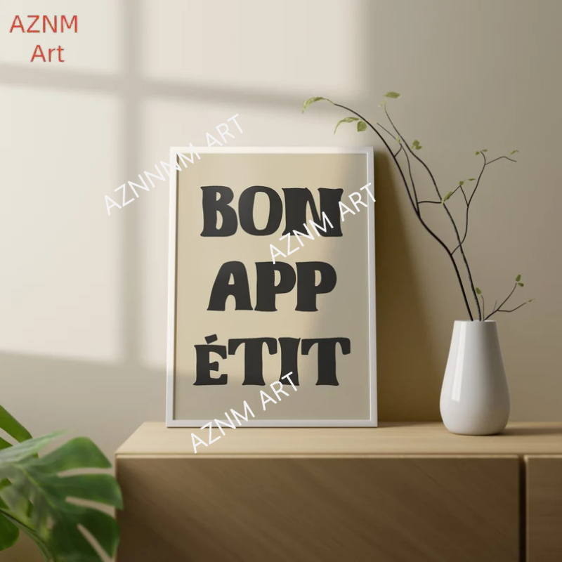 1pc Bon Appetit Art Poster Fre - đánh giá và giá Home Office Minimalist