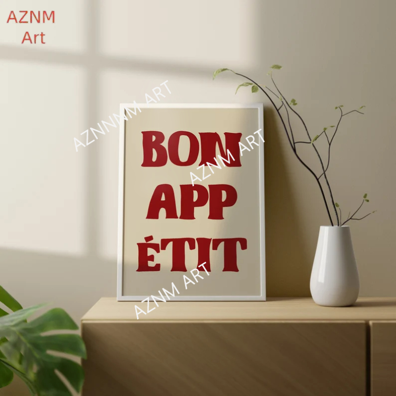 1pc Bon Appetit Art Poster Fre - đánh giá và giá Home Office Minimalist