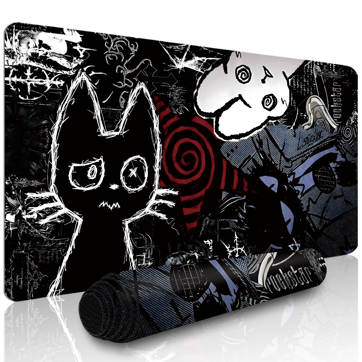 Dark Aesthetic Gothic Cat And  - đánh giá và giá Mousepad Xl Extended