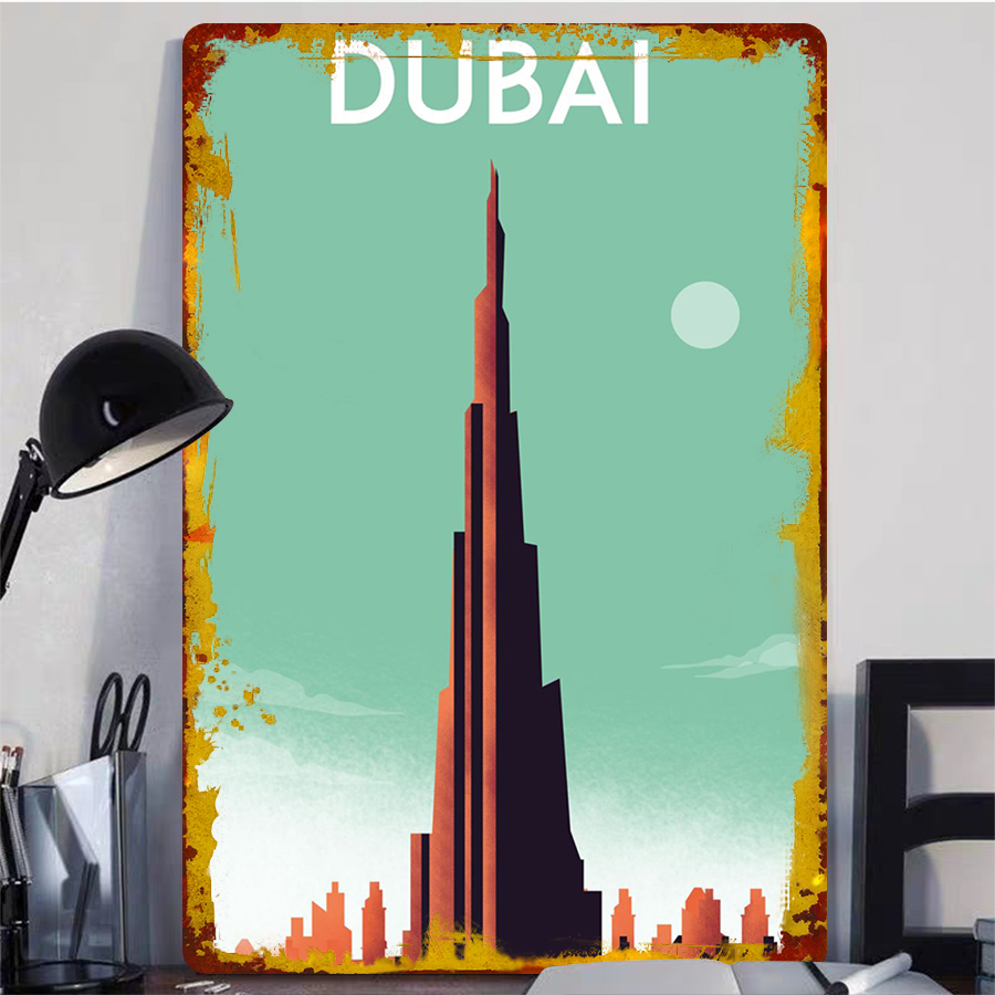 Dubai Skyline Metal Wall Art B - đánh giá và giá Home Office Dubai