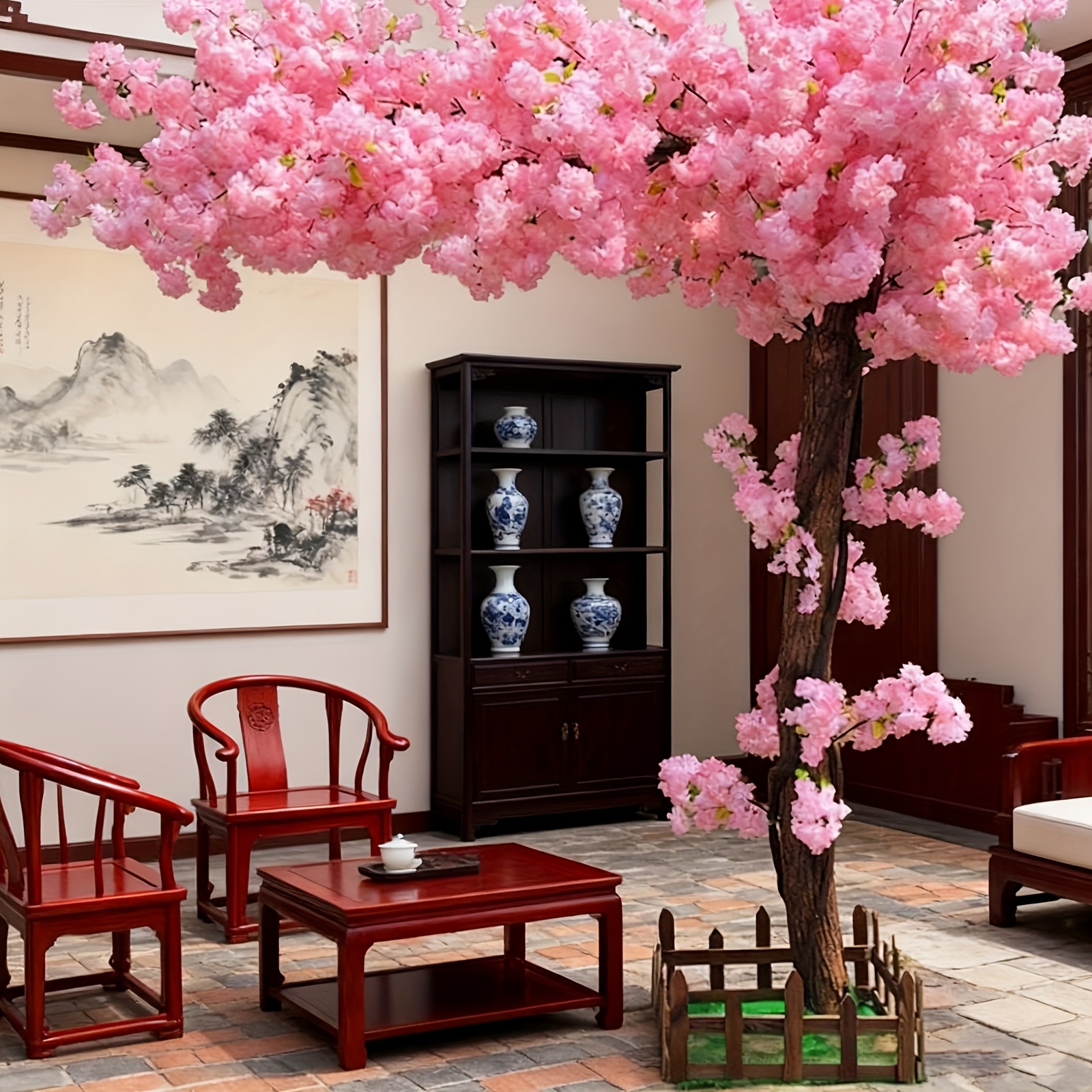 Artificial Cherry Blossom Tree - đánh giá và giá Home Office In Living Room
