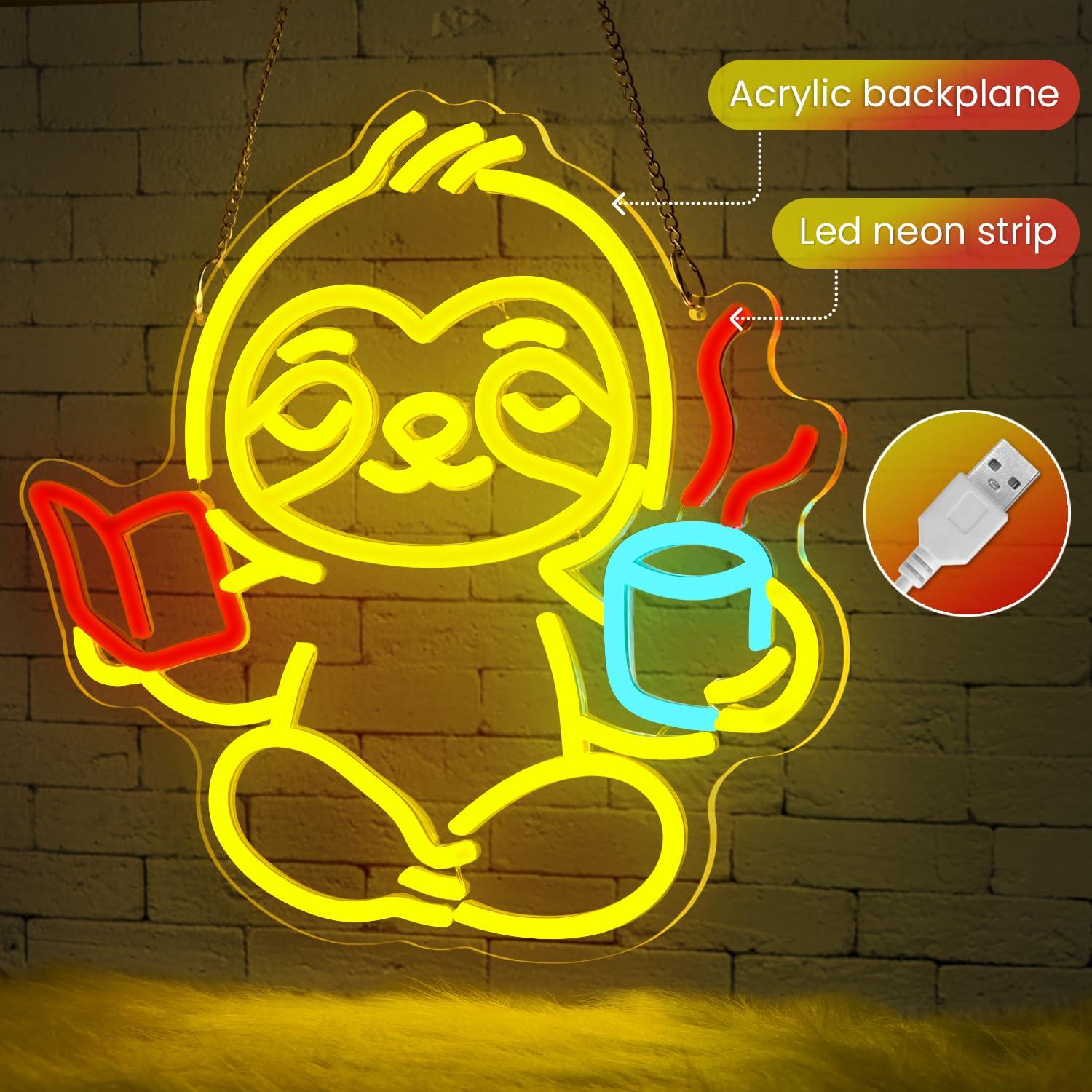 Sloth Neon Sign USB Dimmable L - đánh giá và giá Home Office In Living Room