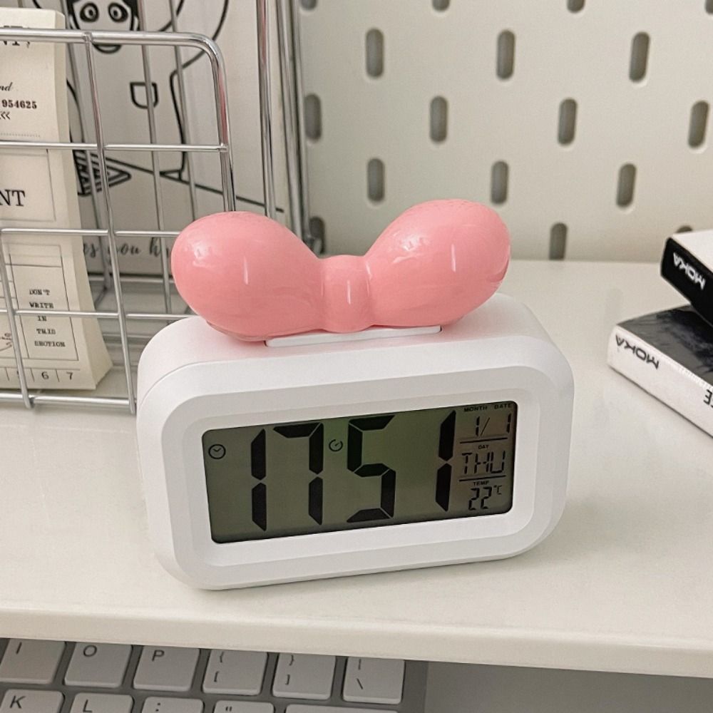 Cute Bowknot LED Digital Clock - đánh giá và giá Led Desk Clock