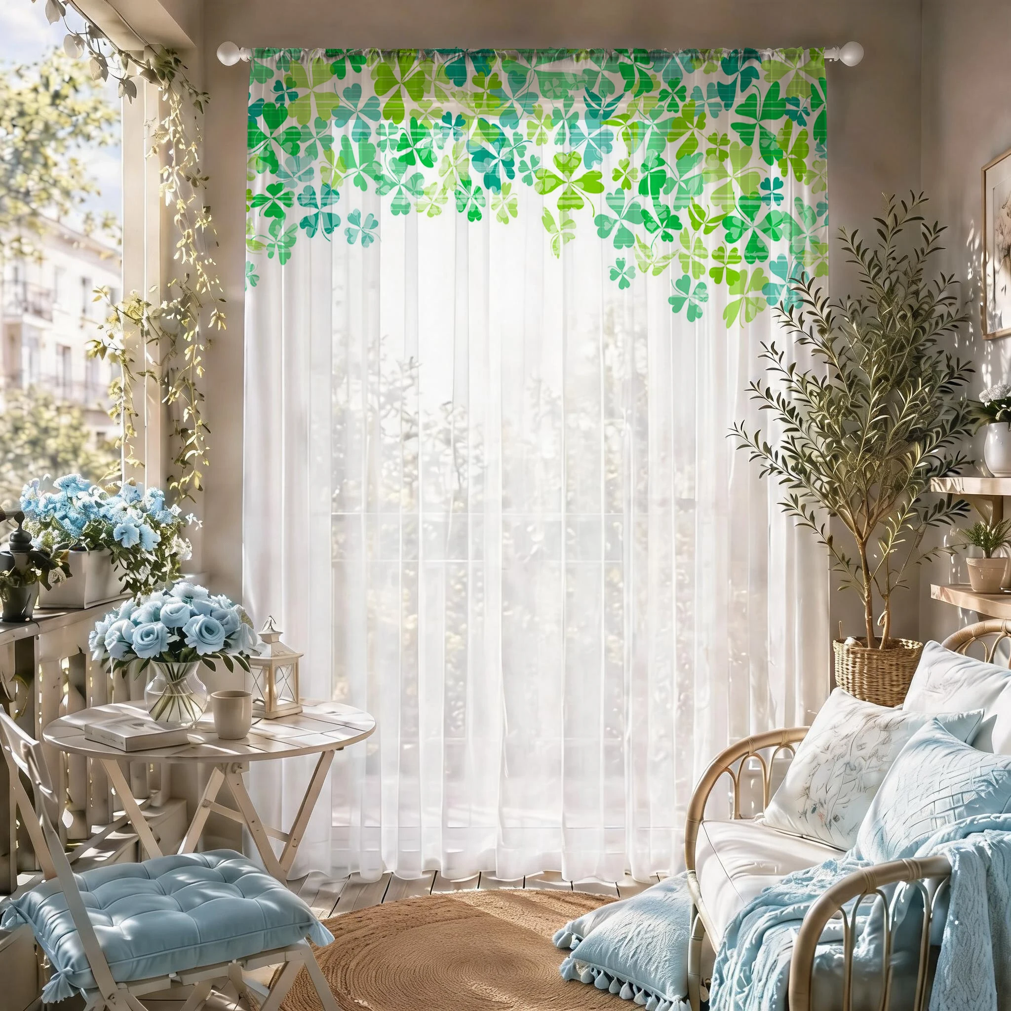 Light blue Modern Gradient She - đánh giá và giá Home Office With Plants