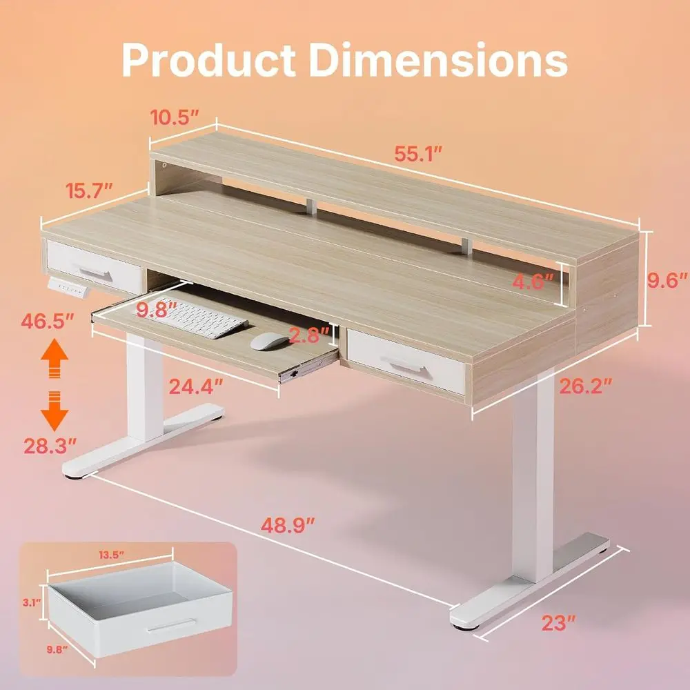 55″ x 26″ Electric Standing De - đánh giá và giá Standing Desk Electric