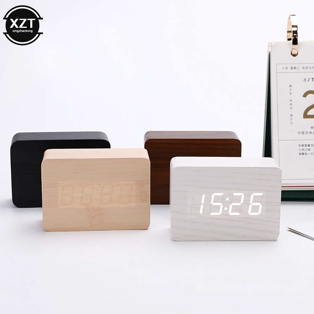 Fashion Alarm Clock LED Wooden - đánh giá và giá Led Desk Clock