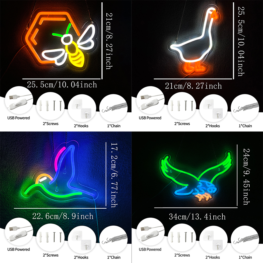 Animal Led Neon Sign, Cartoon  - đánh giá và giá Home Office Icon