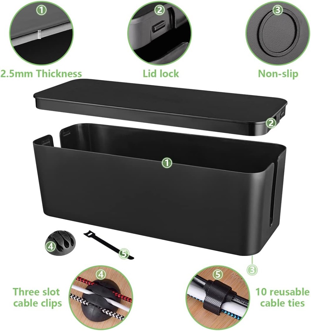 Cable Management Box, Large Co - đánh giá và giá Power Strip Desk