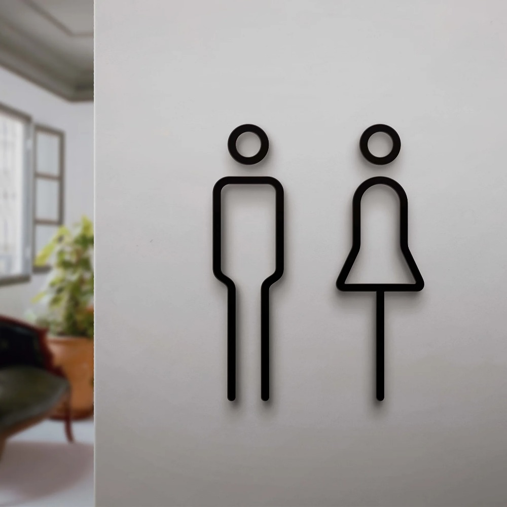 Acrylic Restroom Sign, Clear B - đánh giá và giá Home Office Icon