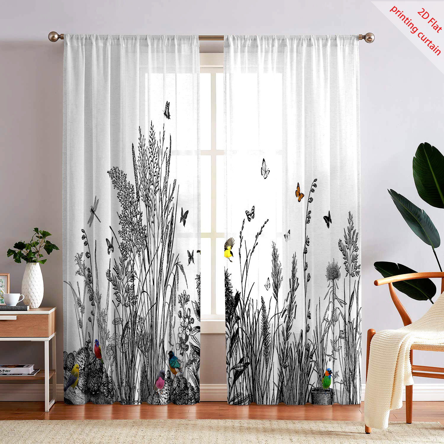 Plant printed transparent scre - đánh giá và giá Home Office With Plants