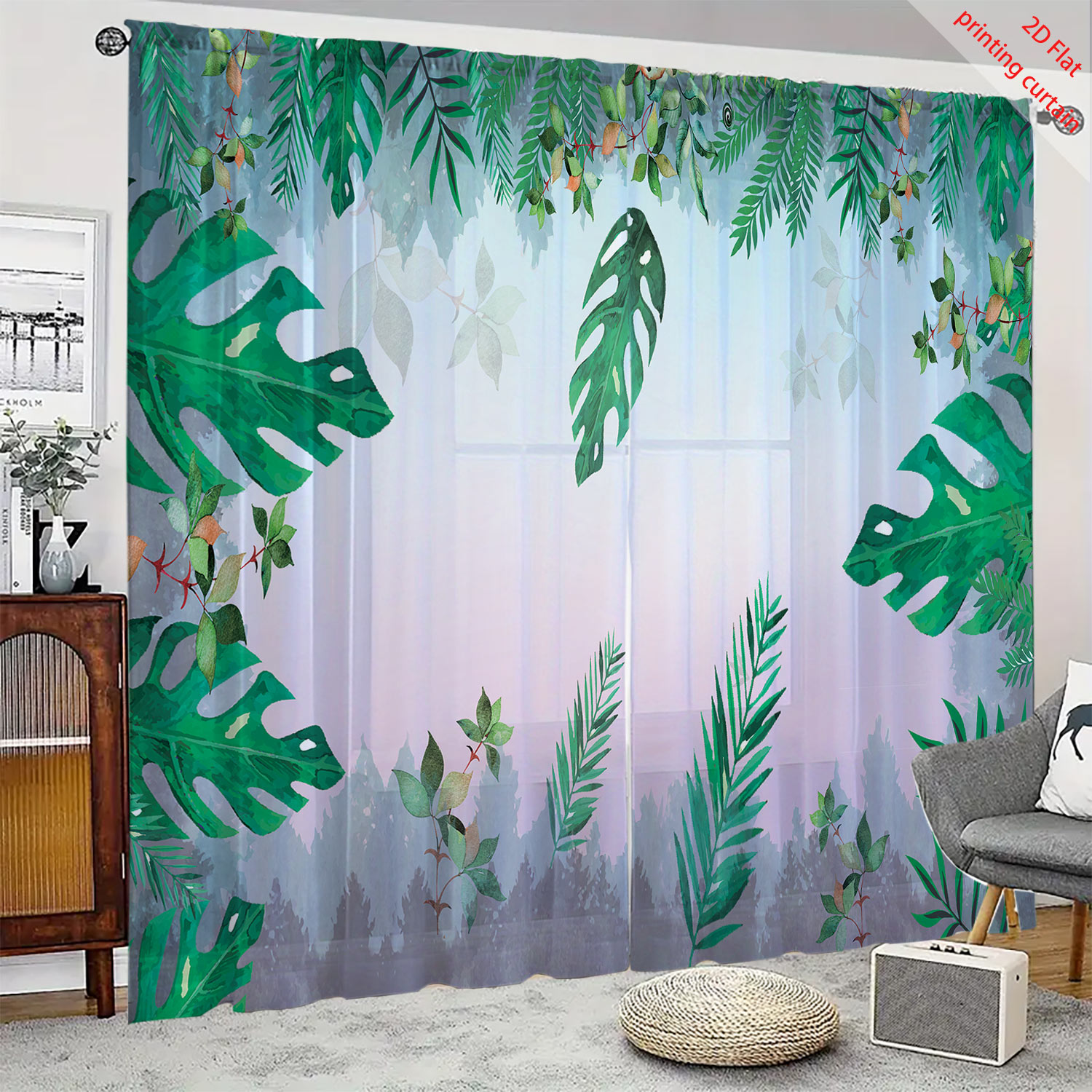 Plant printed transparent scre - đánh giá và giá Home Office With Plants