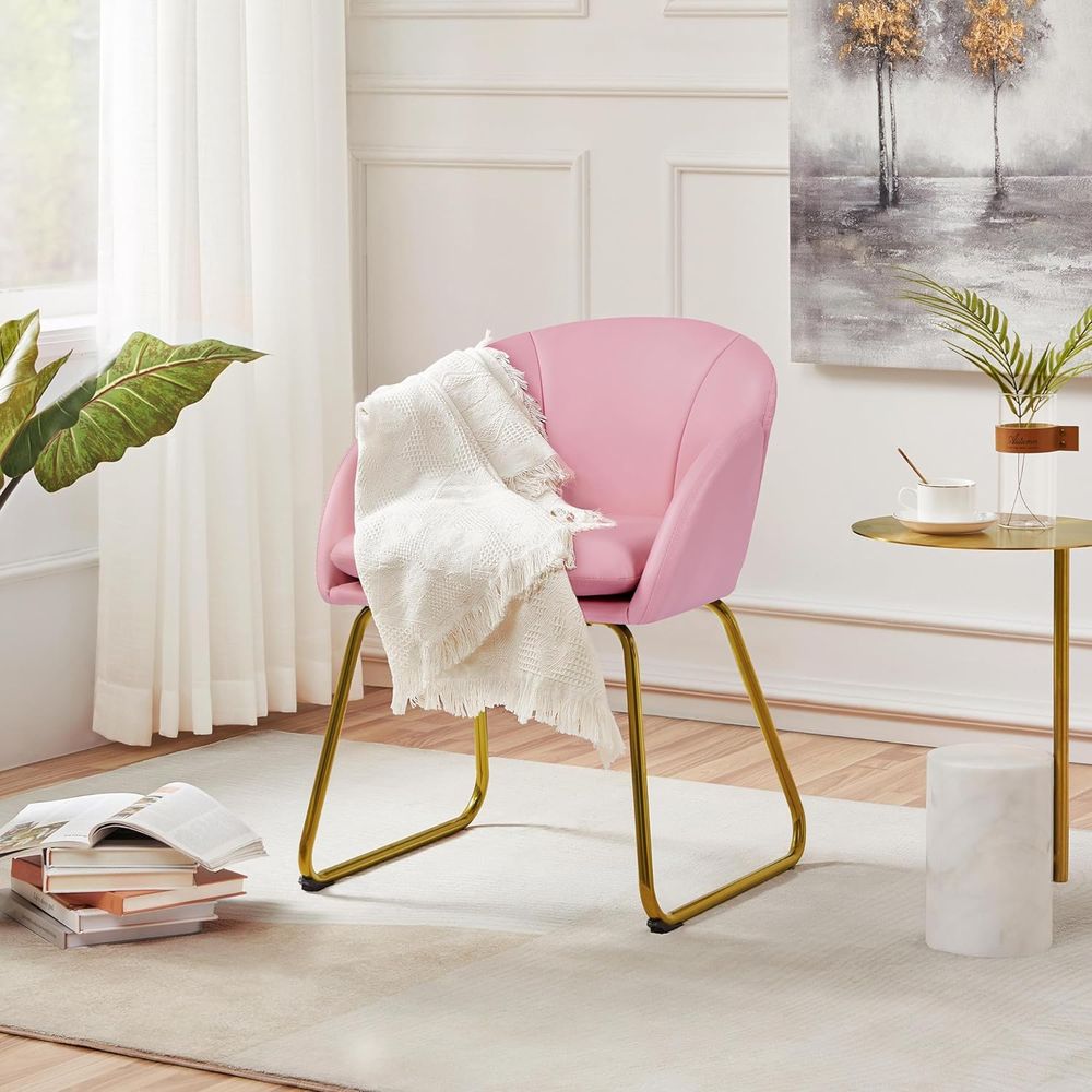 Pink PU Leather Vanity Chair w - đánh giá và giá Home Office In Living Room