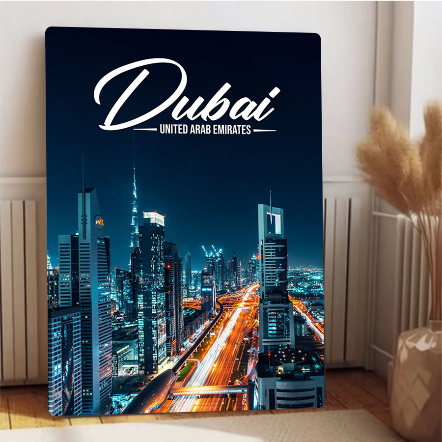 Dubai Skyline Night View Metal - đánh giá và giá Home Office Dubai
