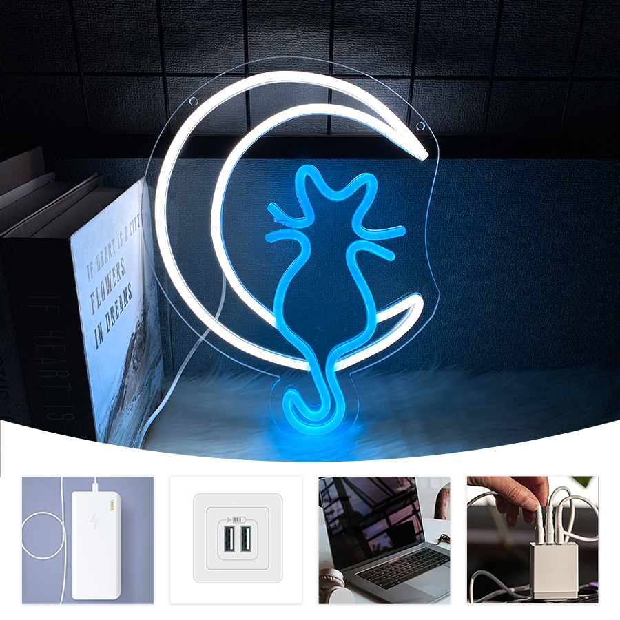 Animation Neon Sign, Moon And  - đánh giá và giá Home Office Icon