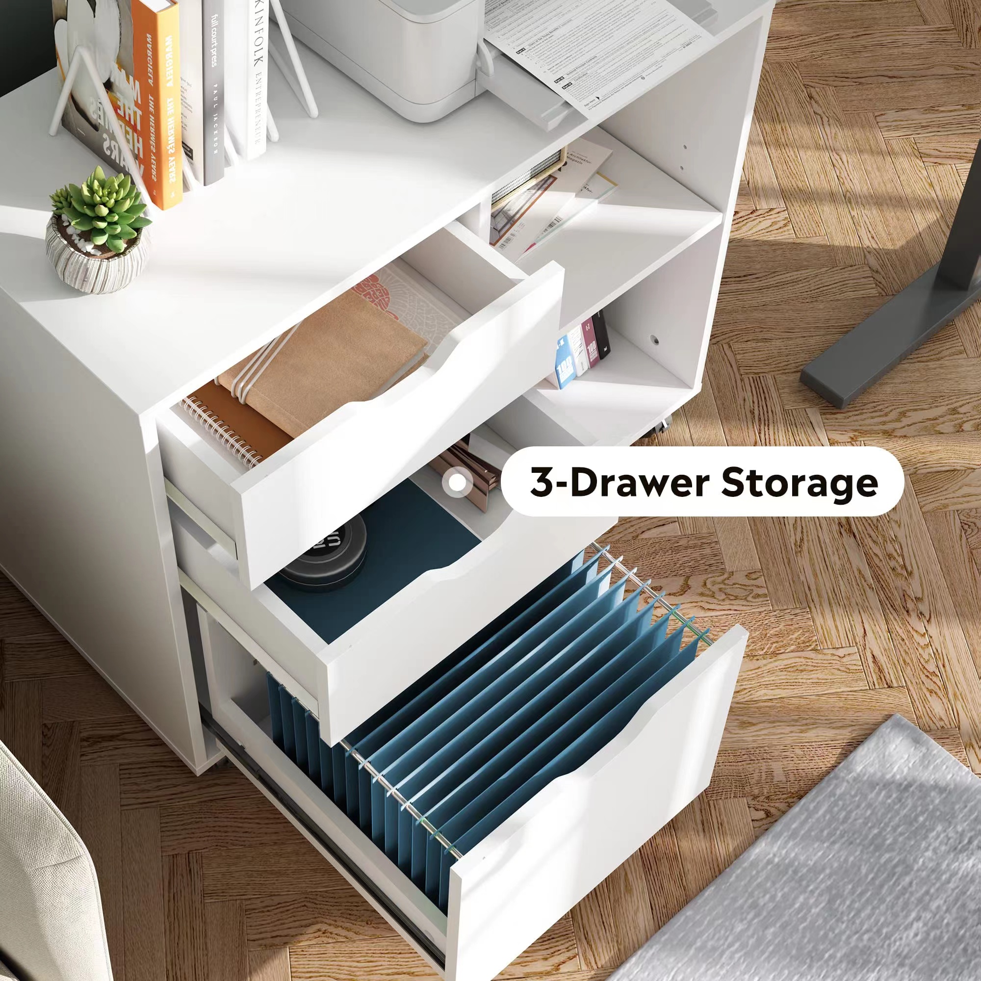 3-Drawer Wood File Cabinet, Mo - đánh giá và giá Home Office Printer
