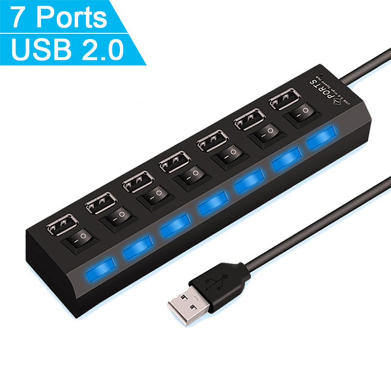 7 Port USB 2.0 Hub Splitter Fo - đánh giá và giá Home Office Laptop